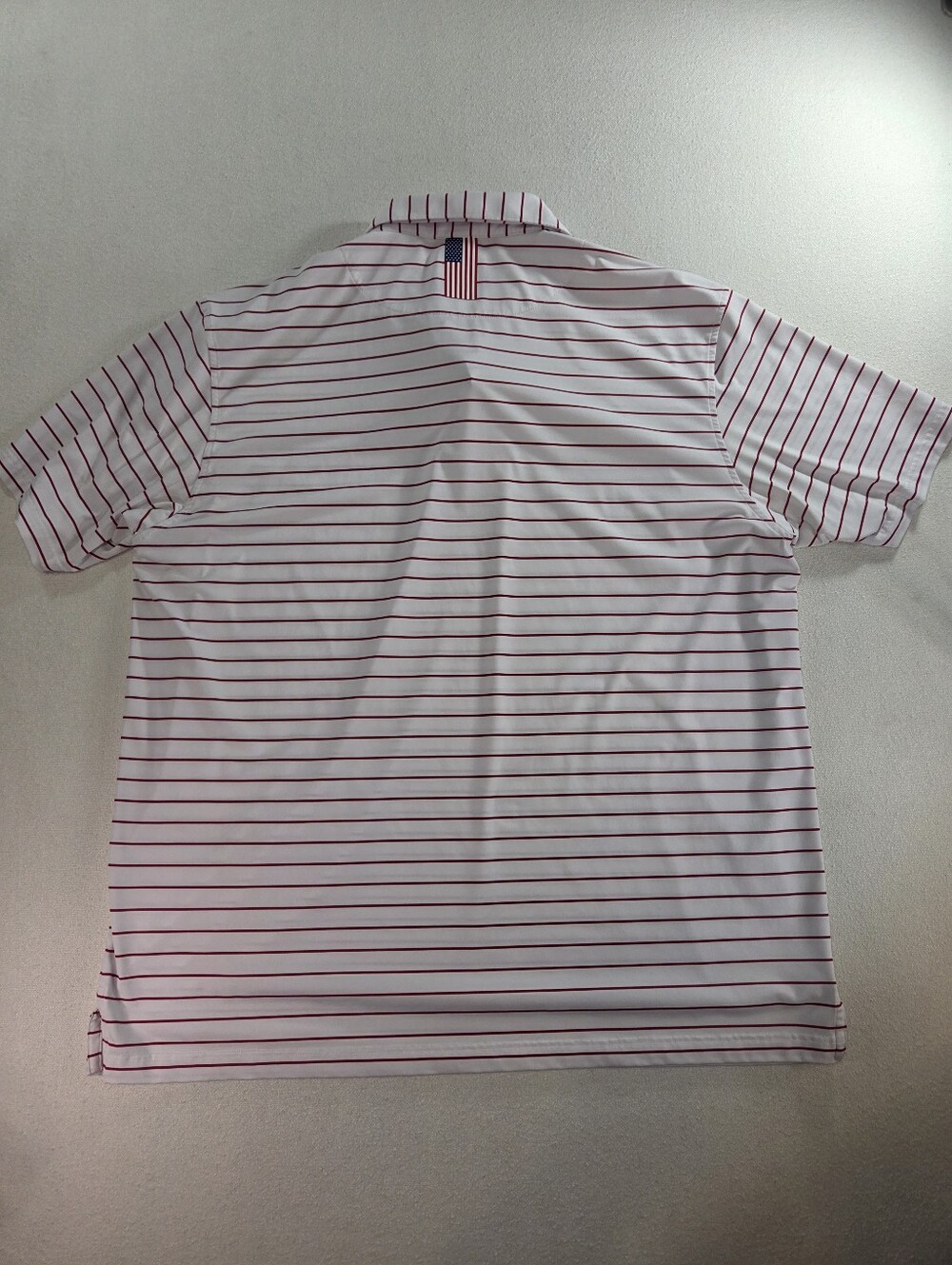 Rhoback Land of the Free Striped Performance Polo Men’s XXXL White Red USA Flag - Picture 7 of 7